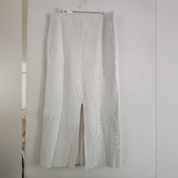 H&M co-or ord Set KNIT-RIB Sleeveless Top & Pencil maxi Skirt Cream Sz L, XL NWT - Picture 12 of 16